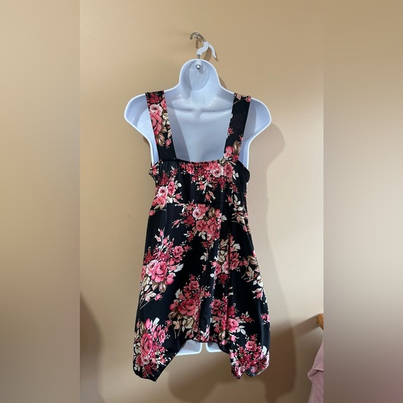 CANDY COUTURE FLORAL SUMMER MINI DRESS ASSYMETRICAL HEM in size medium - Picture 6 of 8